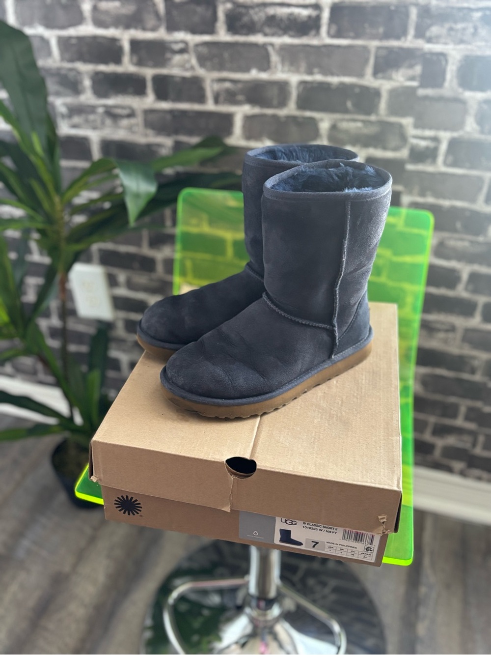 UGG Classic Short Boots in Charcoal Gray